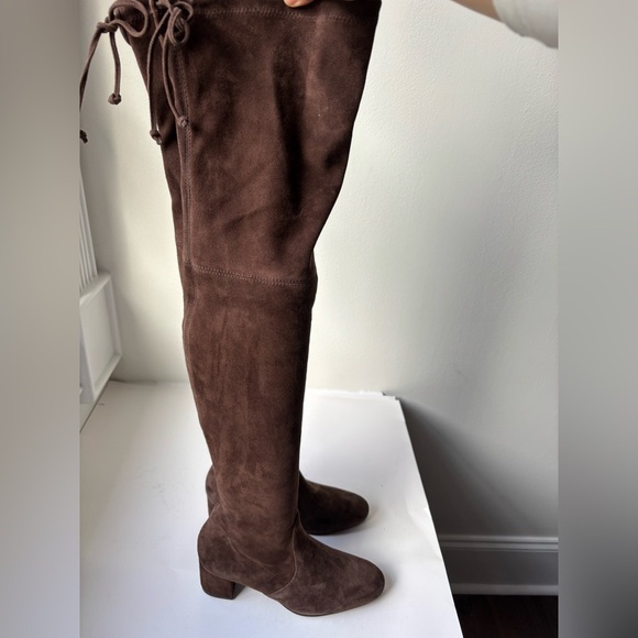 Stuart Weitzman TieLand Over The Knee Boots in Dark Brown Suede Sz 5 - Picture 5 of 11